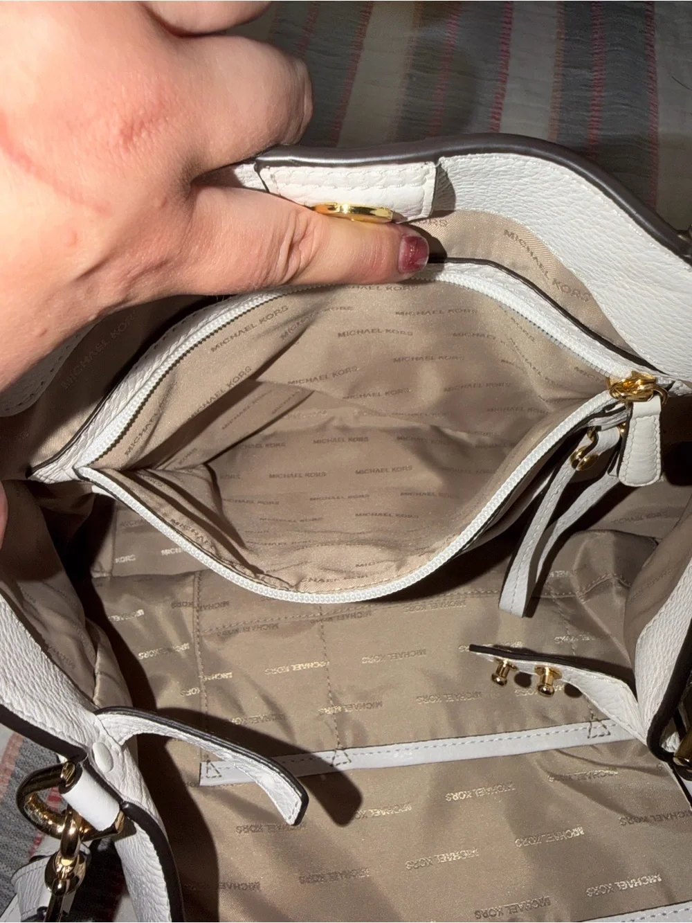 Michael Kors pebbled white